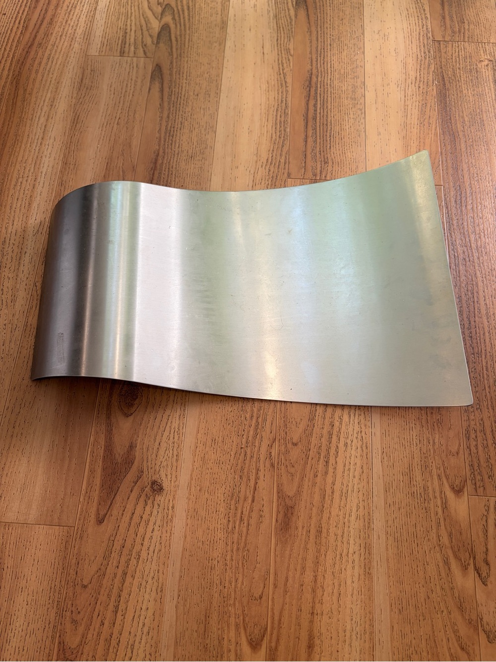 Modernist Brushed Stainless Steel Floating Wave Serving Tray / Art Piece